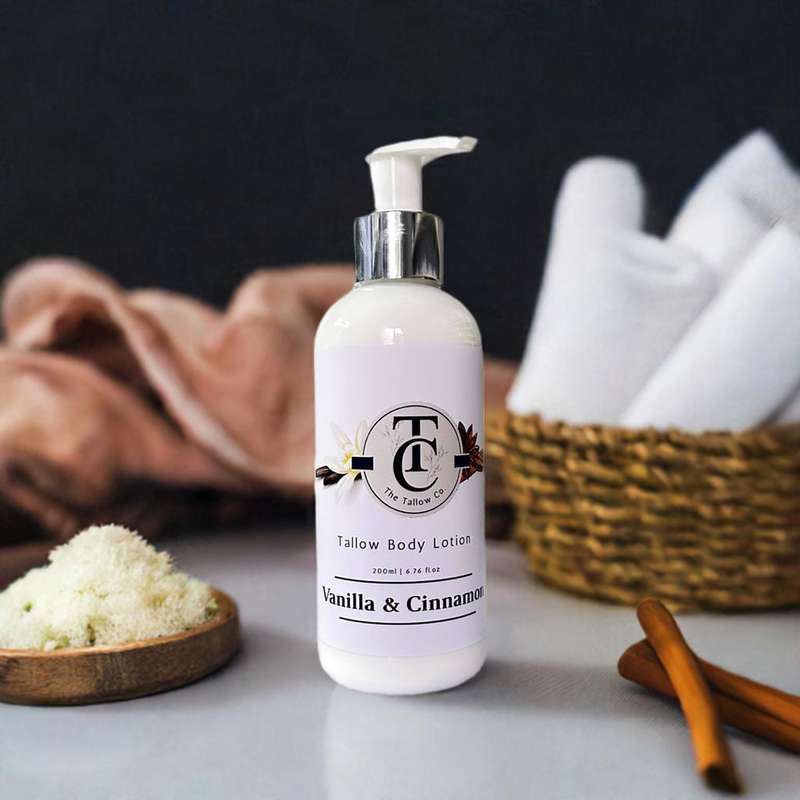 Tallow Hand & Body Lotion - Vanilla & Cinnamon