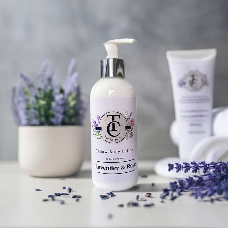 Tallow Hand & Body Lotion - Lavender & Rose