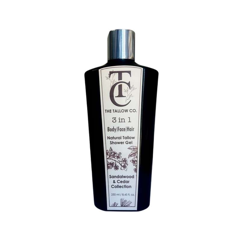 3 in 1 Natural Tallow Shower Gel - Sandalwood & Cedar Collection