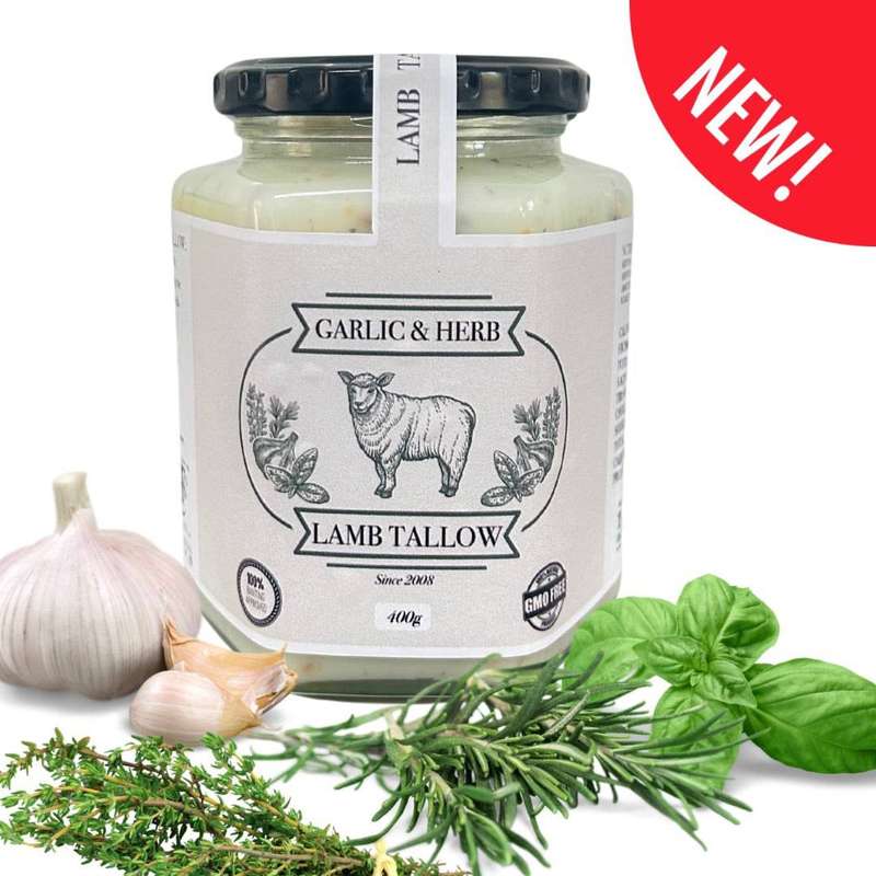 Premium Lamb Tallow Garlic & Herb 500ml