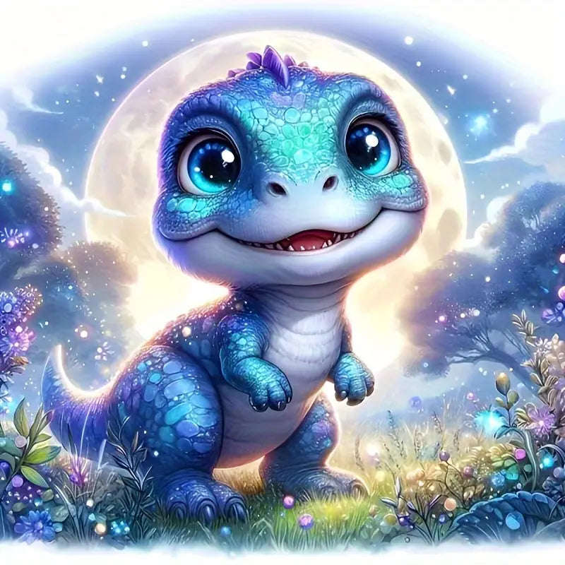 Cute blue dinosaur