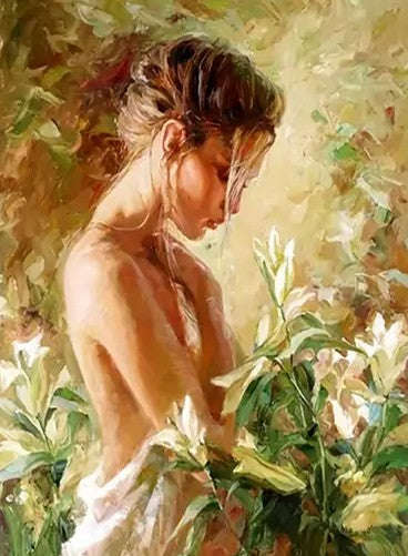 PAINT BY NUMBERS - Beautiful lady with flowers