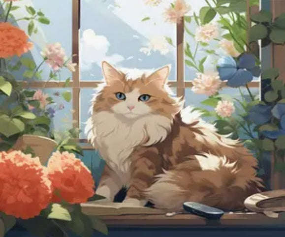 PAINT BY NUMBERS - Fat ginger cat