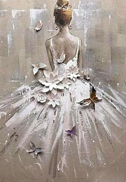 PAINT BY NUMBERS - White dress ballerina