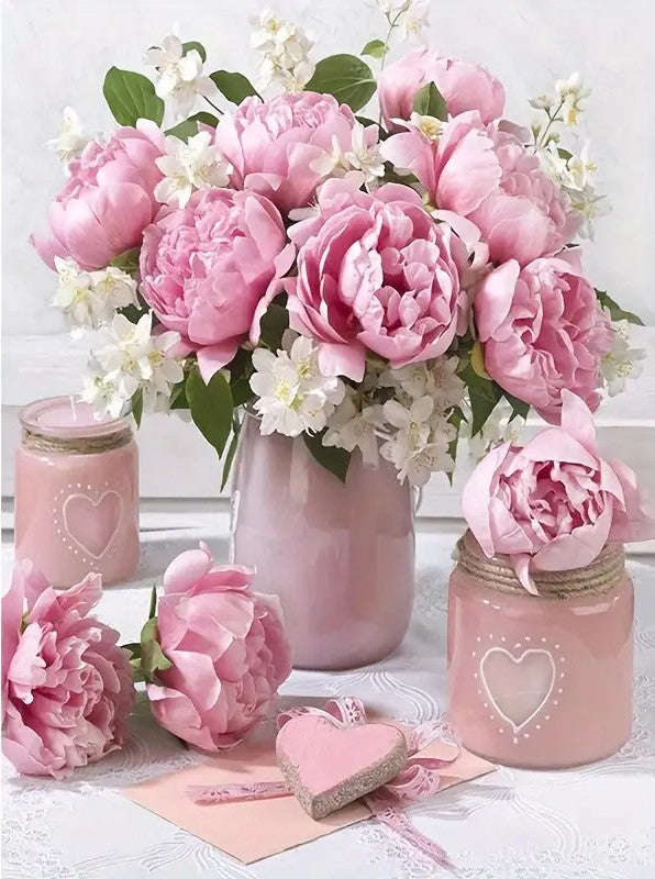 PAINT BY NUMBERS - Pink rose bouquet