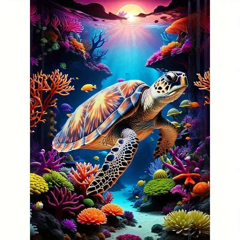 Underwater sea turtle