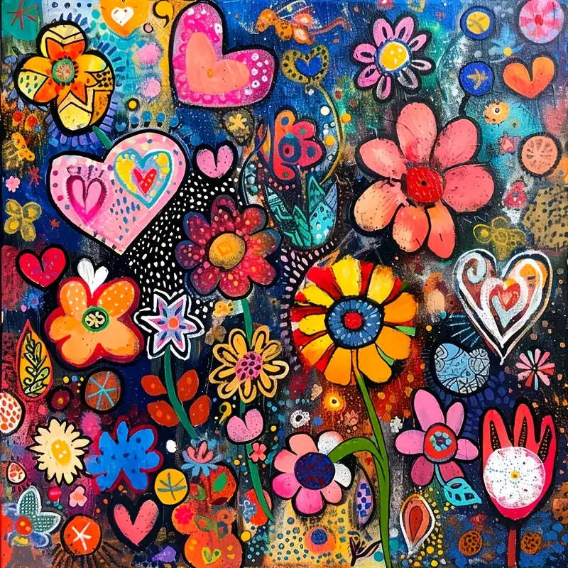 Hearts and flowers