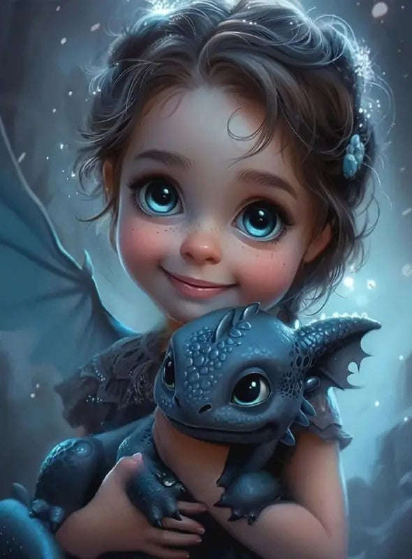 Little girl with dragon
