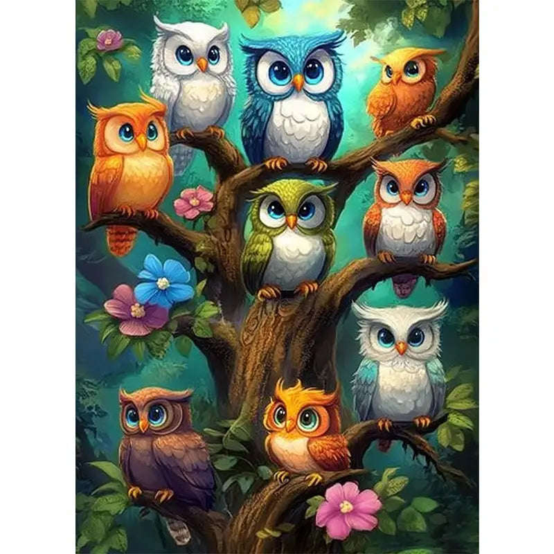 Owls on tree
