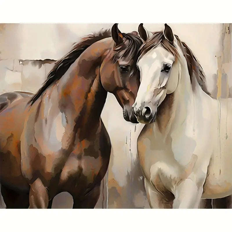 PAINT BY NUMBERS - Horses hugging