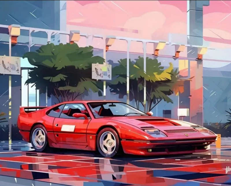 PAINT BY NUMBERS - Red car