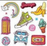 STICKERS - Sneaker, banana and cat rainbow