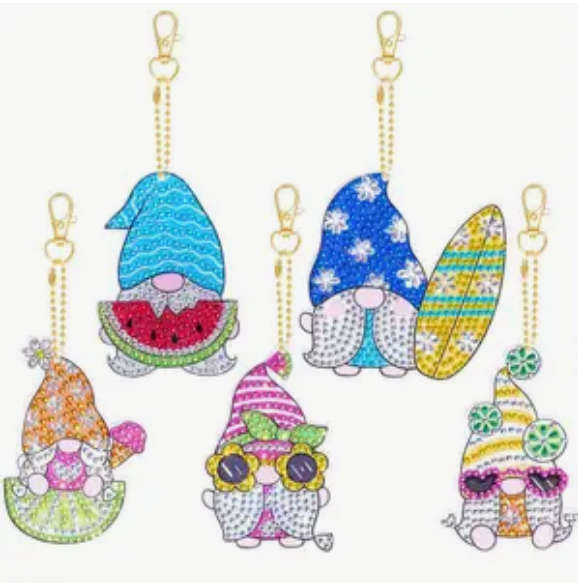 Keyrings - Gnomes (Set of 5)