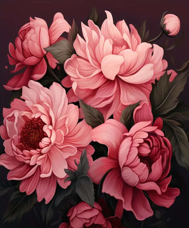 PAINT BY NUMBERS - Pink roses