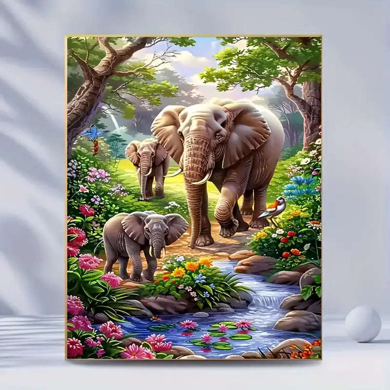 Elephants in forest