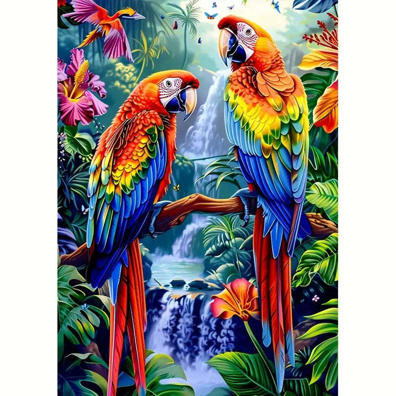 Two colourful parrots
