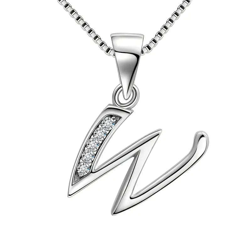 Aurora Tears Letter Necklace Initial 925 Sterling Silver