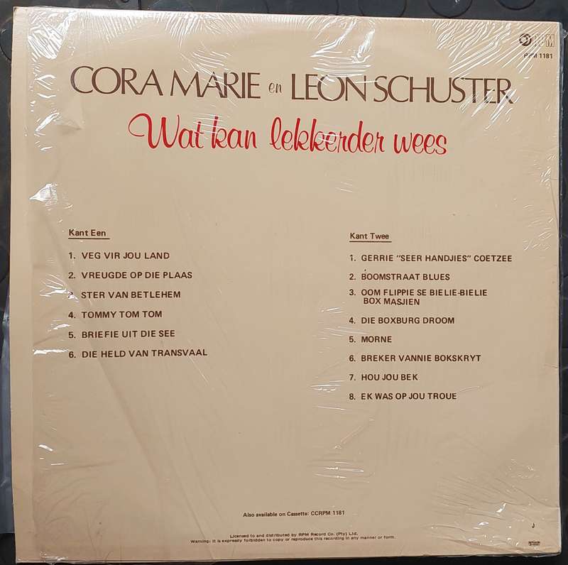 Cora Marie en Leon Schuster - Wat kan lekkerder wees (VG+/VG)