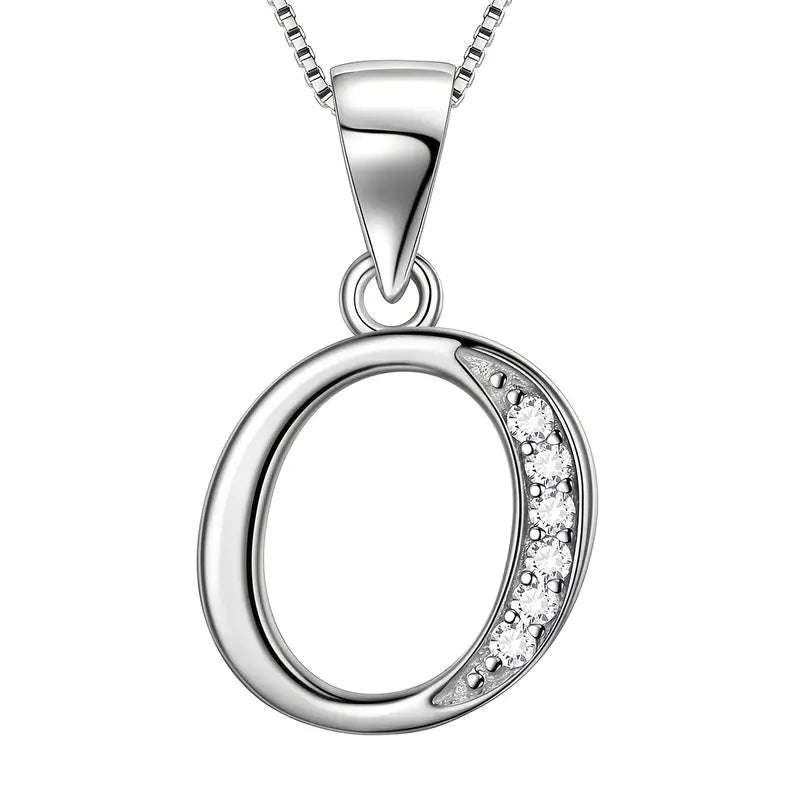Aurora Tears Letter Necklace Initial 925 Sterling Silver