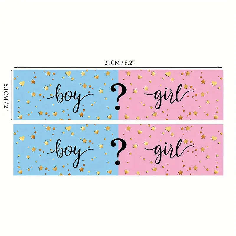 Gender Reveal Bottle Wrapping Stickers 10pc