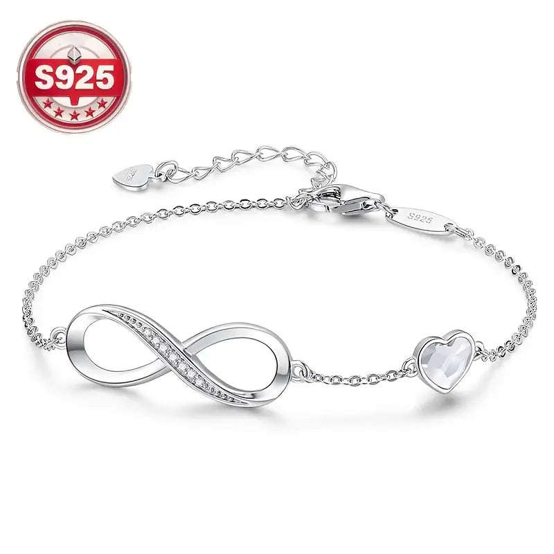 Elegant 925 Sterling Silver Infinity Symbol Bracelet
