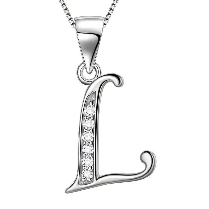 Aurora Tears Letter Necklace Initial 925 Sterling Silver