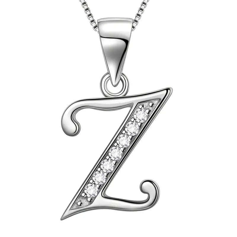 Aurora Tears Letter Necklace Initial 925 Sterling Silver