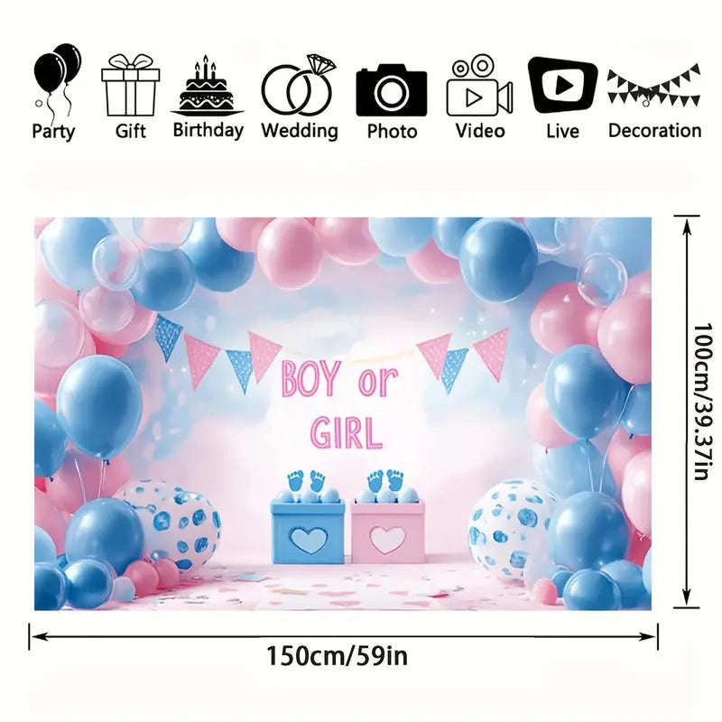 Gender Reveal Backdrop Reveal Party Decorations Boy or Gir