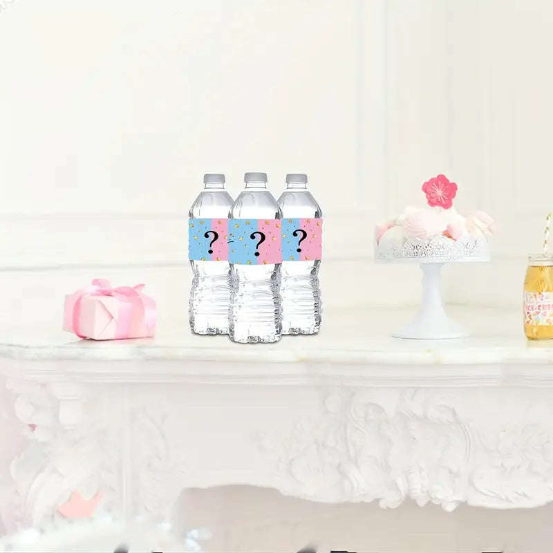 Gender Reveal Bottle Wrapping Stickers 10pc