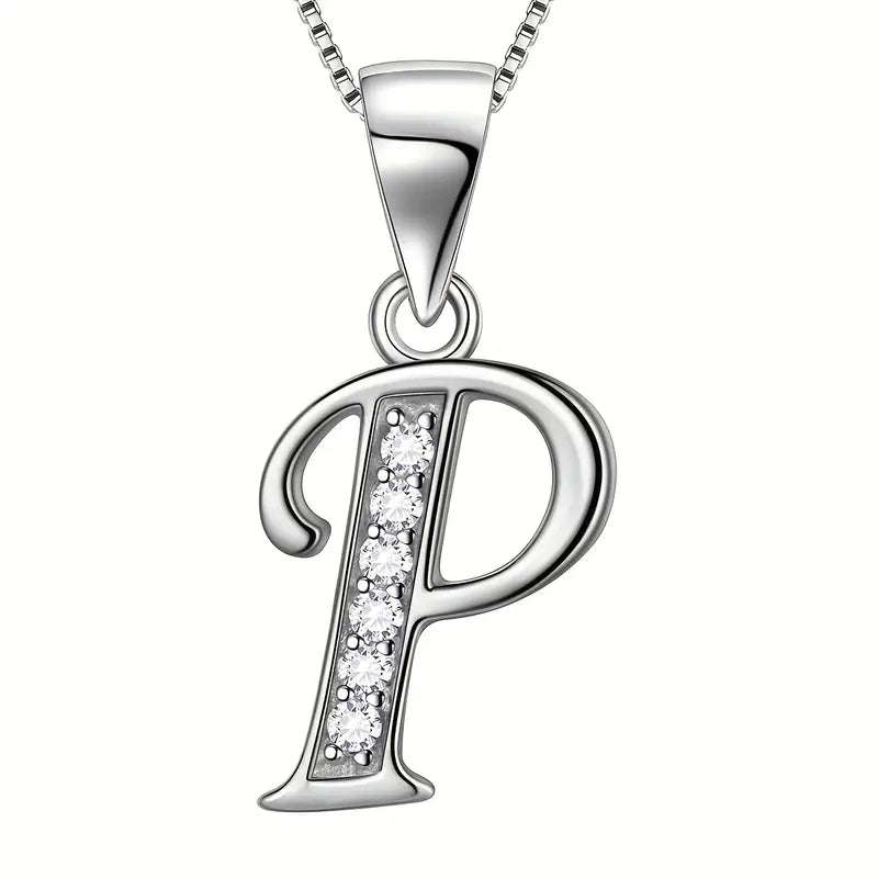 Aurora Tears Letter Necklace Initial 925 Sterling Silver