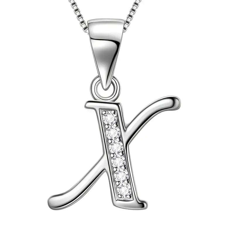 Aurora Tears Letter Necklace Initial 925 Sterling Silver