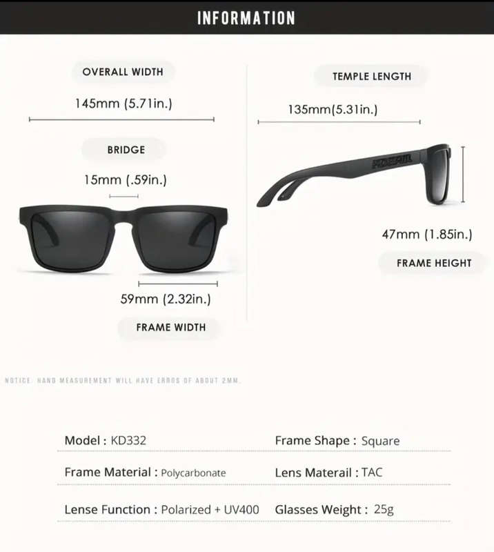 KDEAM Square Polarized Sunglasses