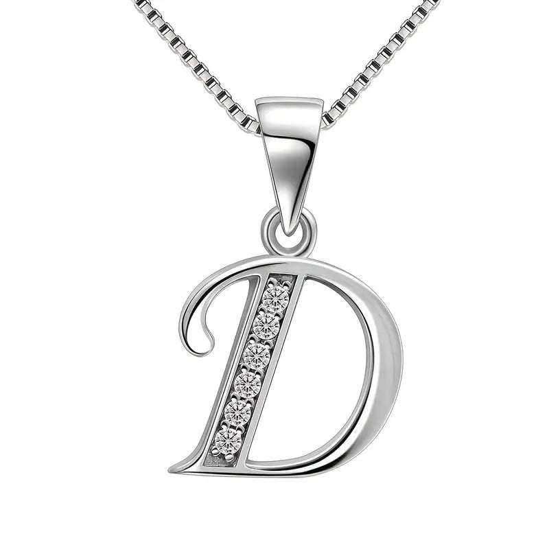 Aurora Tears Letter Necklace Initial 925 Sterling Silver