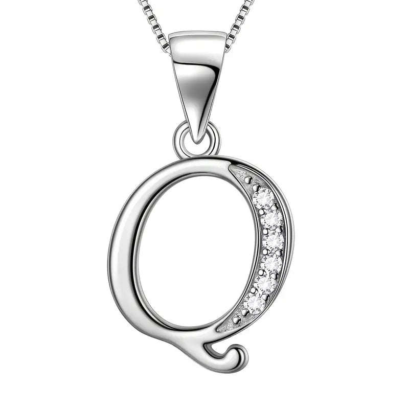 Aurora Tears Letter Necklace Initial 925 Sterling Silver