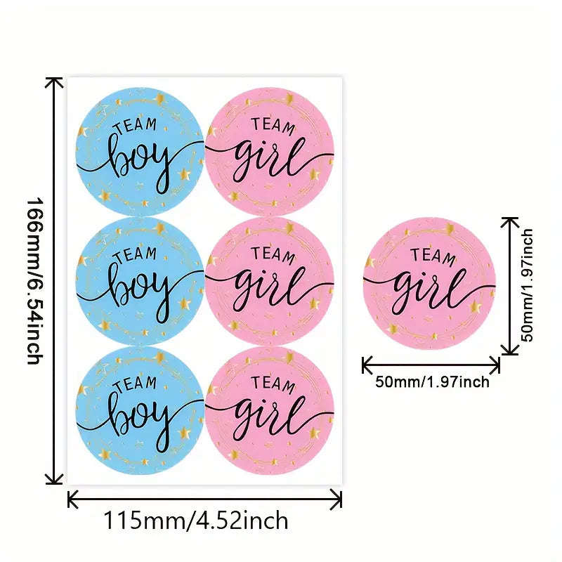 60pcs Gender Reveal Party Stickers