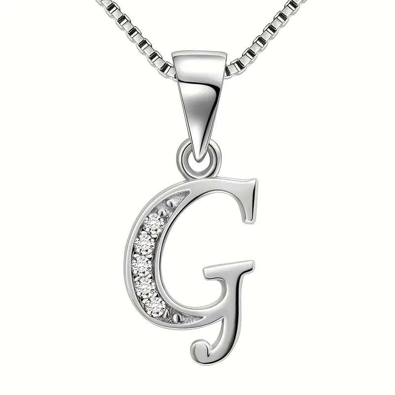 Aurora Tears Letter Necklace Initial 925 Sterling Silver