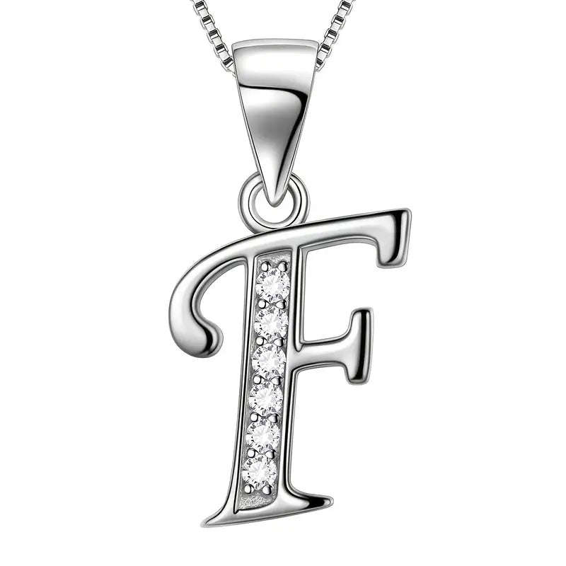 Aurora Tears Letter Necklace Initial 925 Sterling Silver