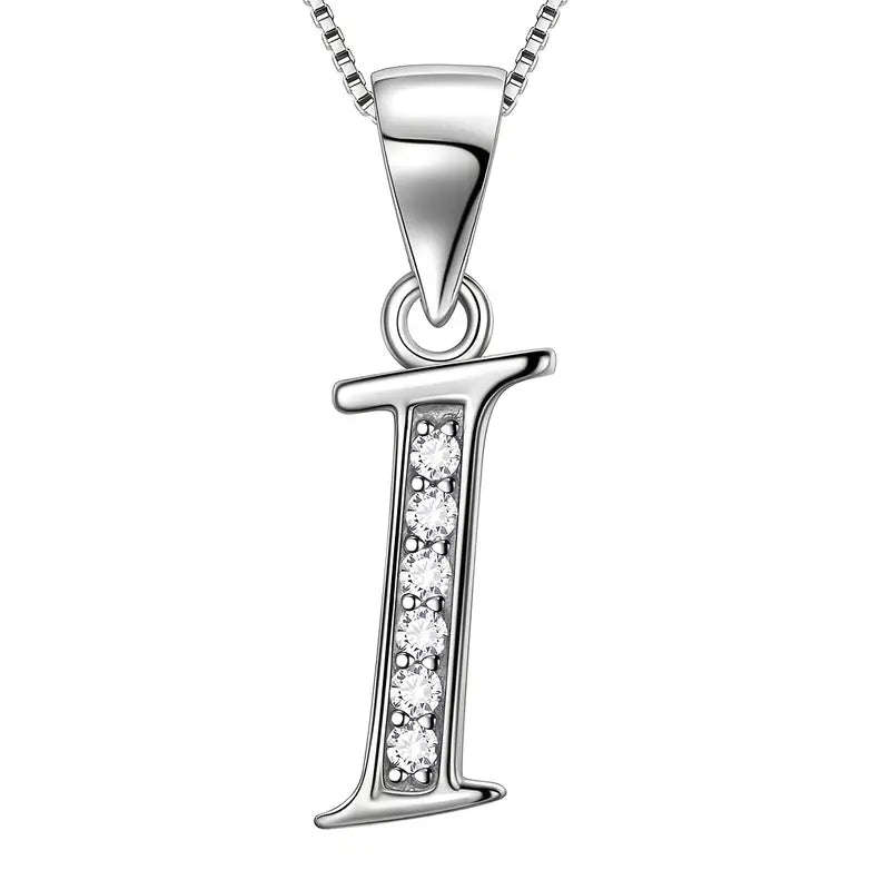 Aurora Tears Letter Necklace Initial 925 Sterling Silver