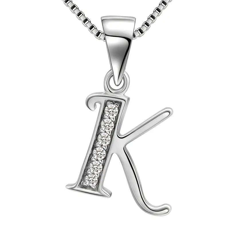 Aurora Tears Letter Necklace Initial 925 Sterling Silver
