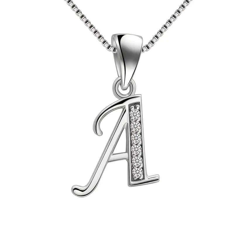 Aurora Tears Letter Necklace Initial 925 Sterling Silver