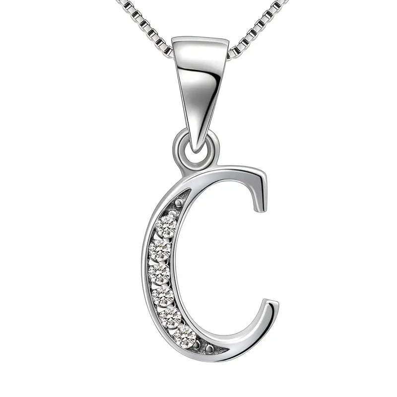 Aurora Tears Letter Necklace Initial 925 Sterling Silver