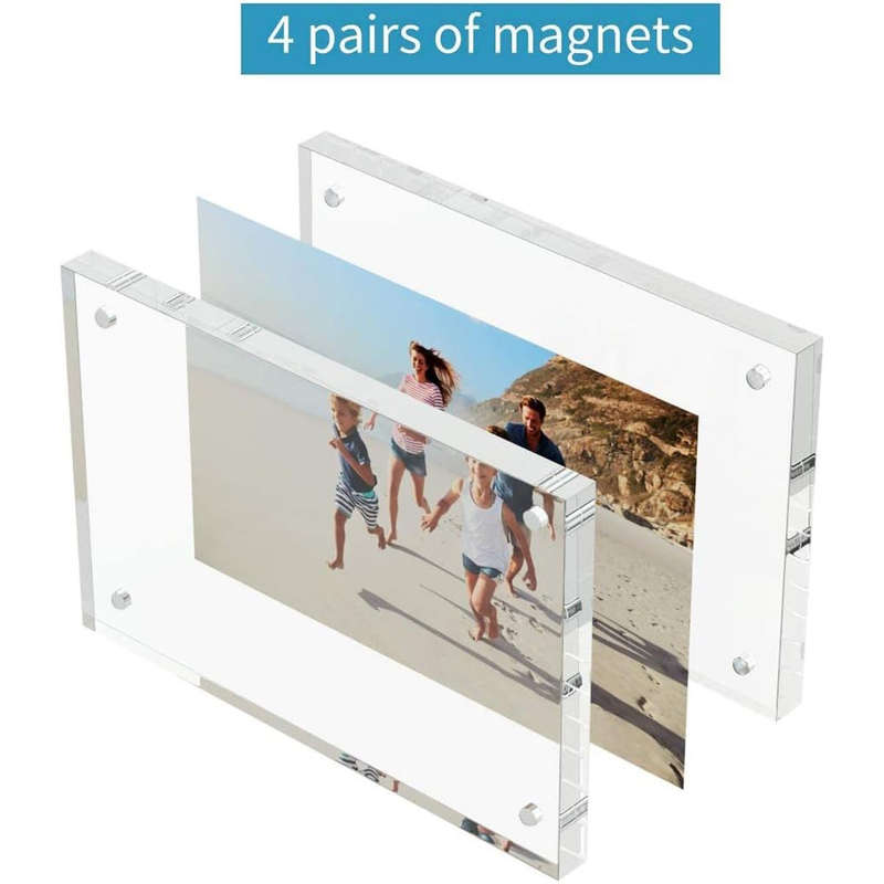 Magnetic Clear Acrylic Picture Frames Dual Side Photo Frame 8x10" - 2 Pack