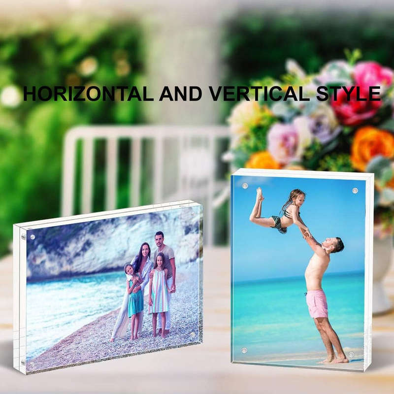Magnetic Clear Acrylic Picture Frames Dual Side Photo Frame 8x10" - 2 Pack