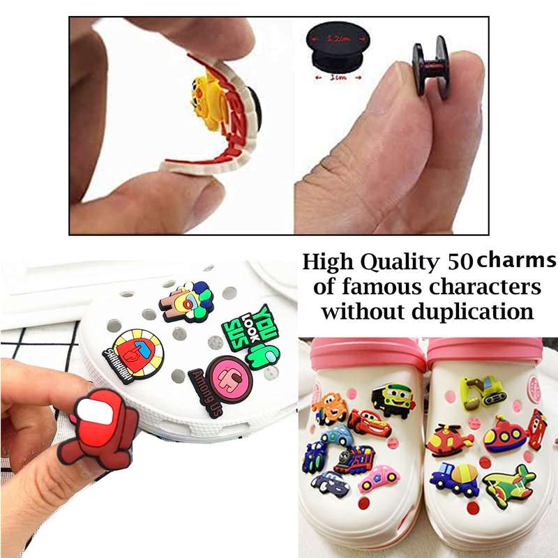 50 Piece Shoe Decoration Charms Stickers & Bracelets