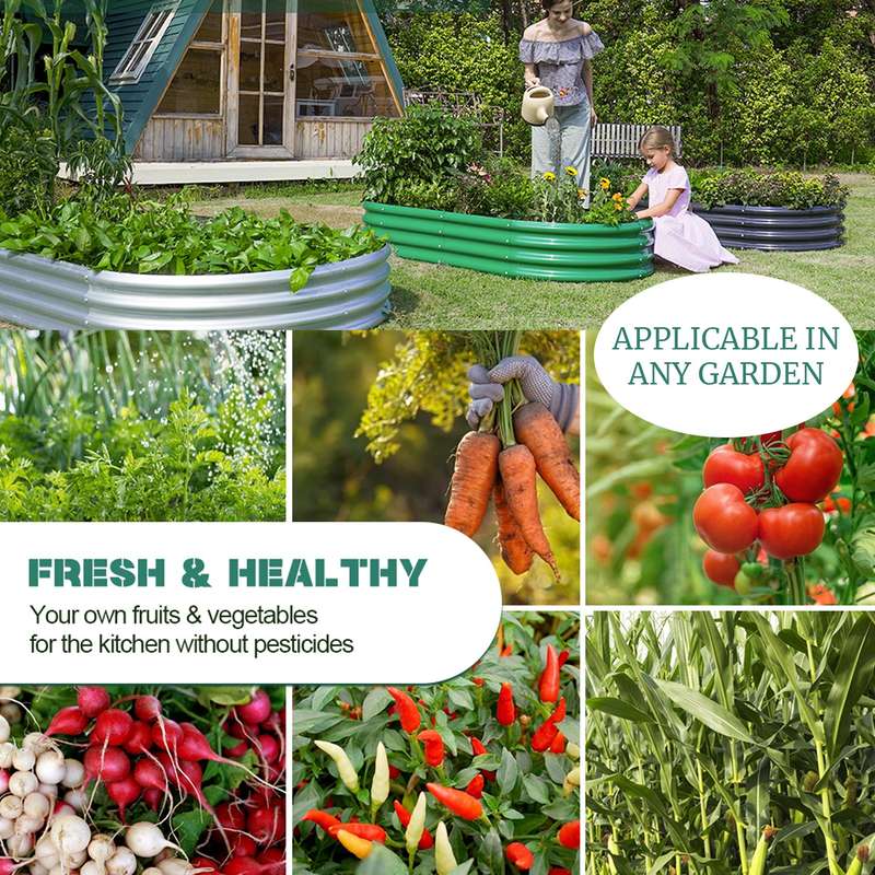 Galvanised Metal Raised Bed Vegetable Planter Box For Outdoor Garden
