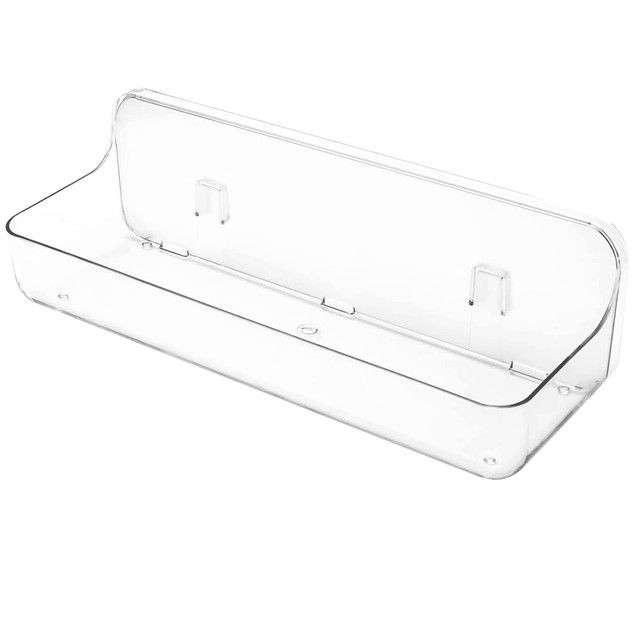 Large Clear Acrylic Shower Caddy No Drill Wall Mounted Adhesive Shelf
