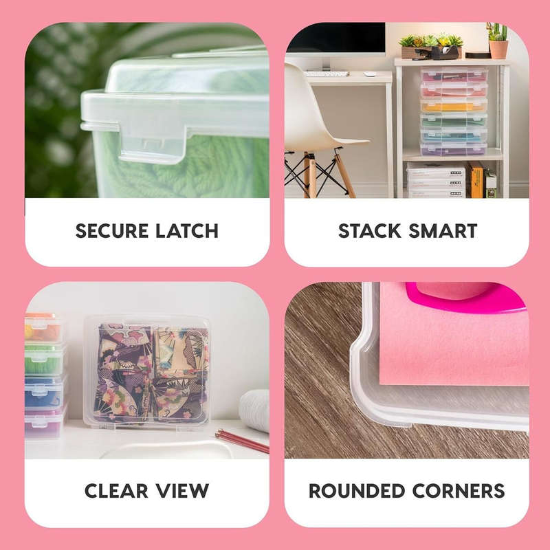 6 Pack Clear Multipurpose Large Craft Storage Board Game, File Organiser