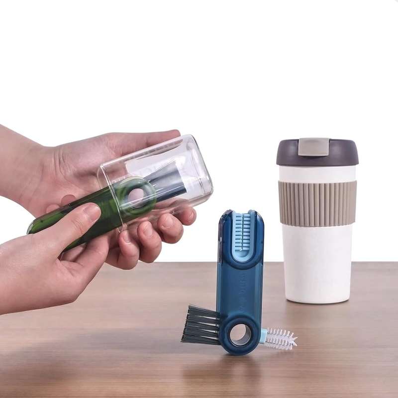 4 Piece 3 in 1 Bottle Tumbler Cup Lid Gap Cleaning Brush Set Multipurpose