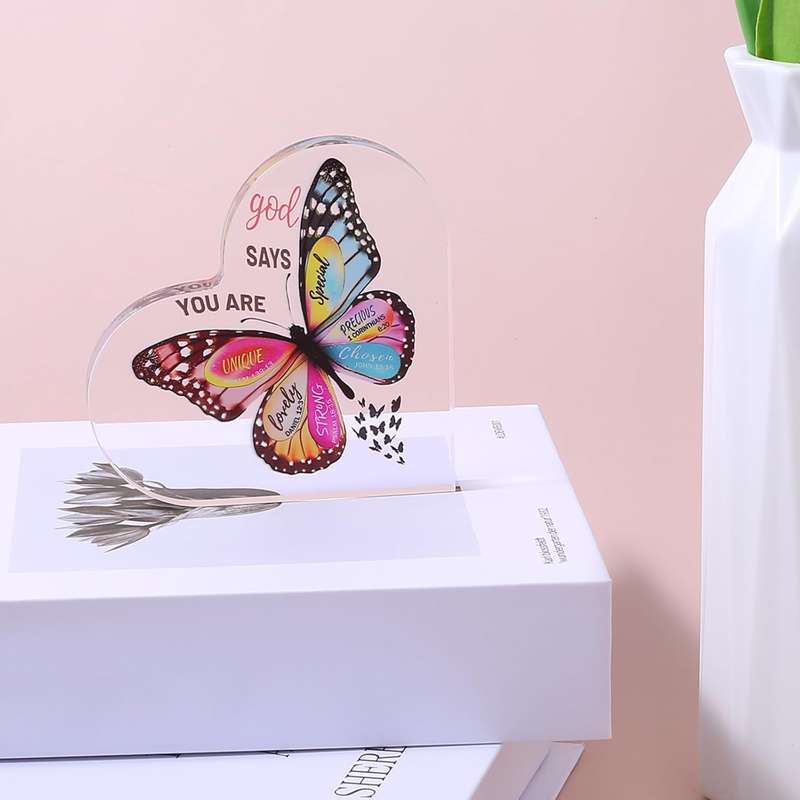Inspirational Religious Butterfly Decorative Sign Christian Gifts For Women