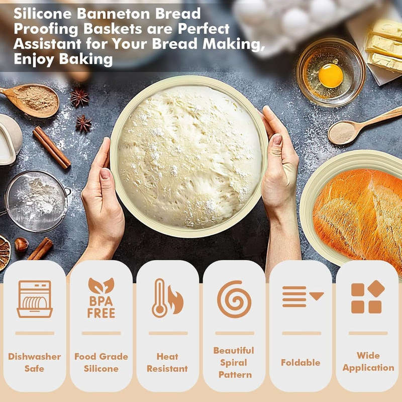 Sourdough Starter Kit With Bread Proofing Basket,Glass Jar, Baking Supplies